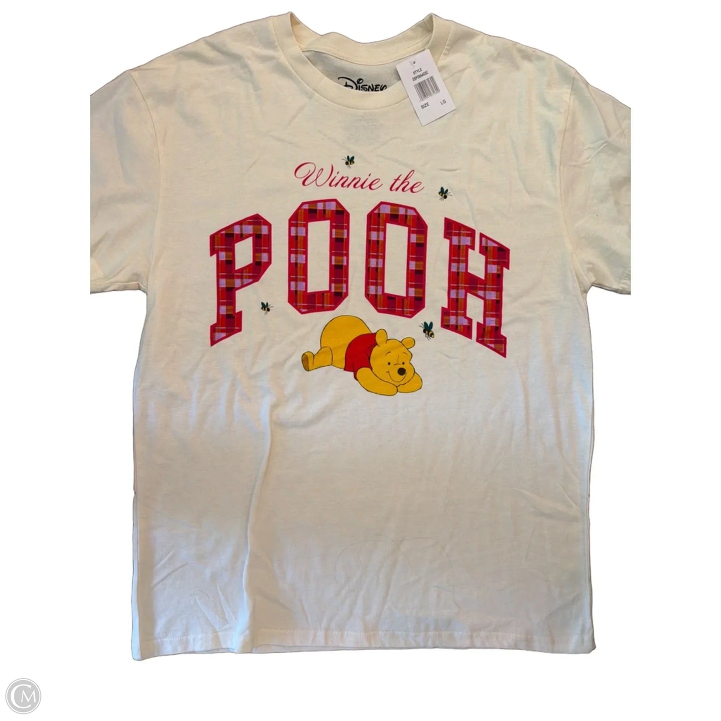 Top Short Sleeve Basic By Disney In Cream, Size: L