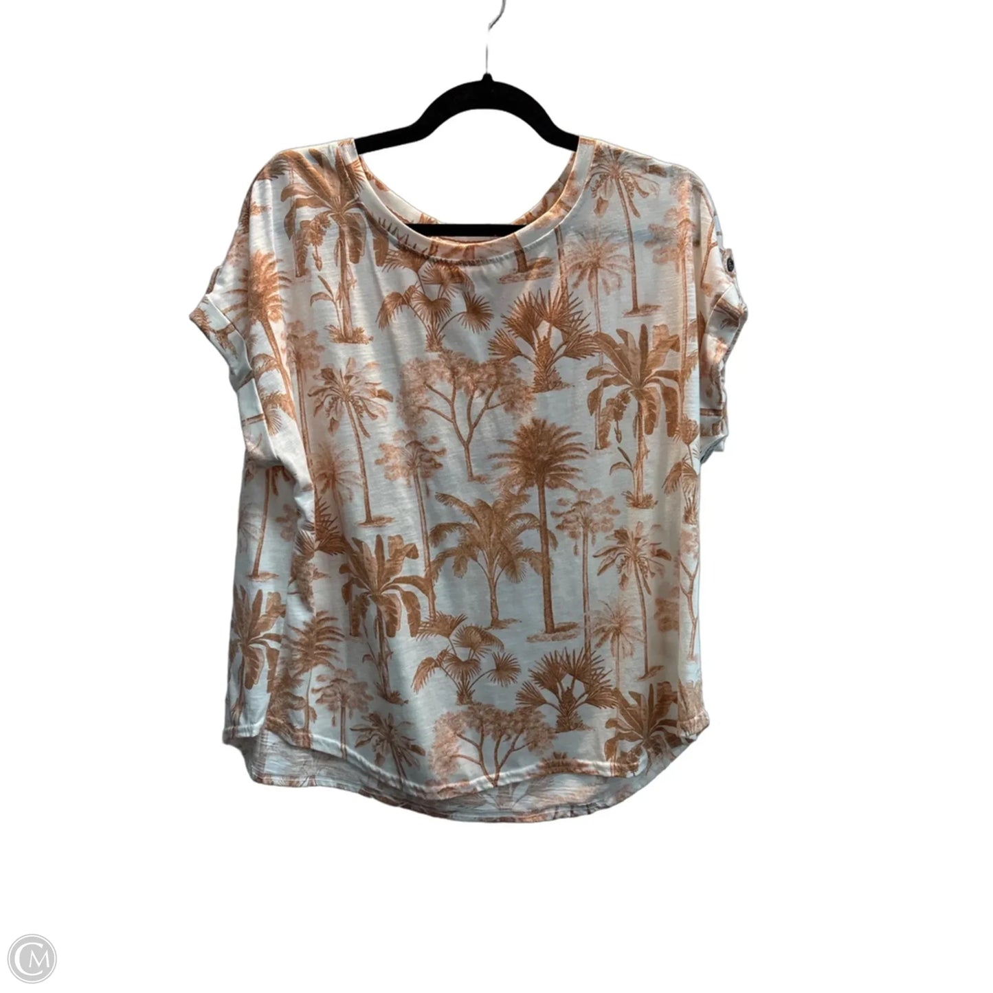 Top Short Sleeve By Jane And Delancey In Tropical Print, Size: L