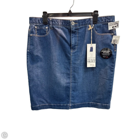 Skirt Mini & Short By Style And Company In Blue Denim, Size: 16