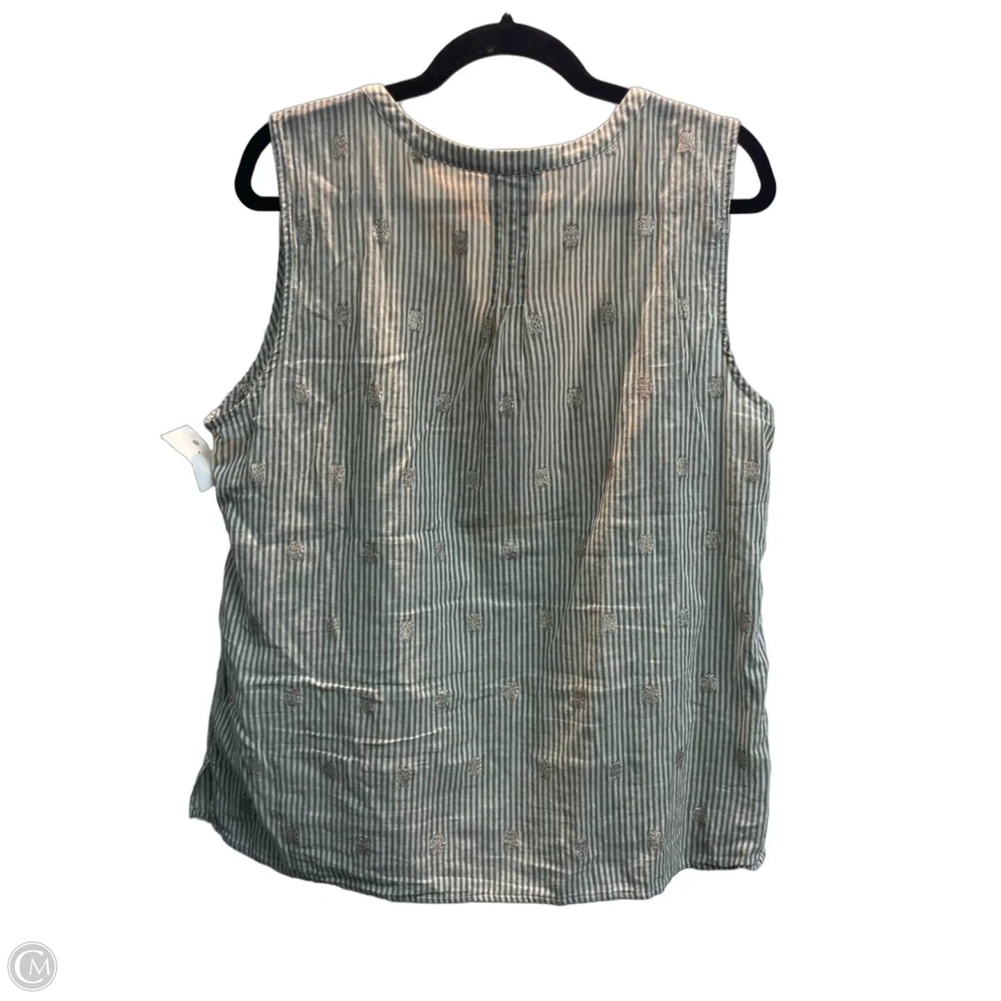 Top Sleeveless By Talbots In Striped Pattern, Size: Xl