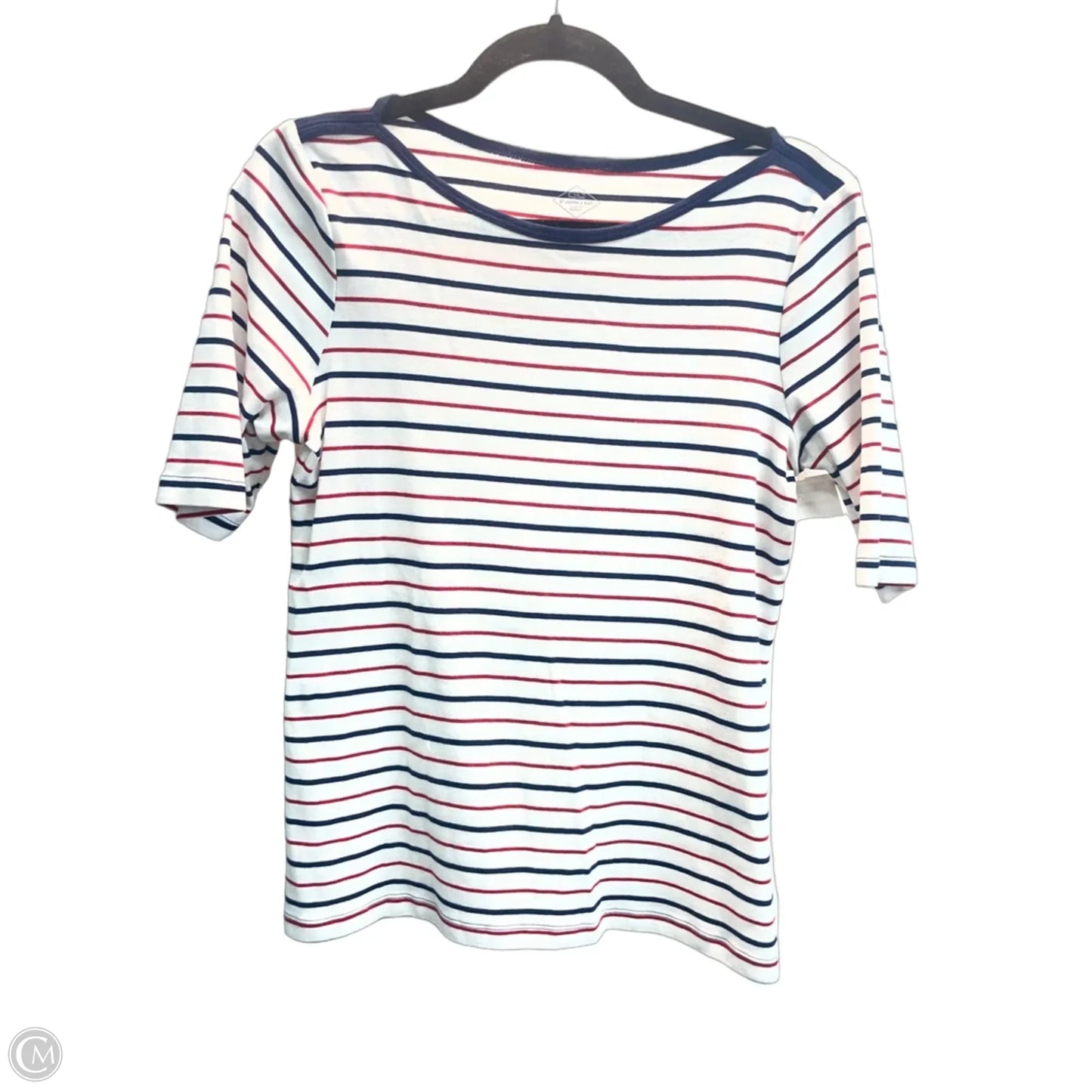 Top Short Sleeve Basic By St Johns Bay In Blue Red & White, Size: M