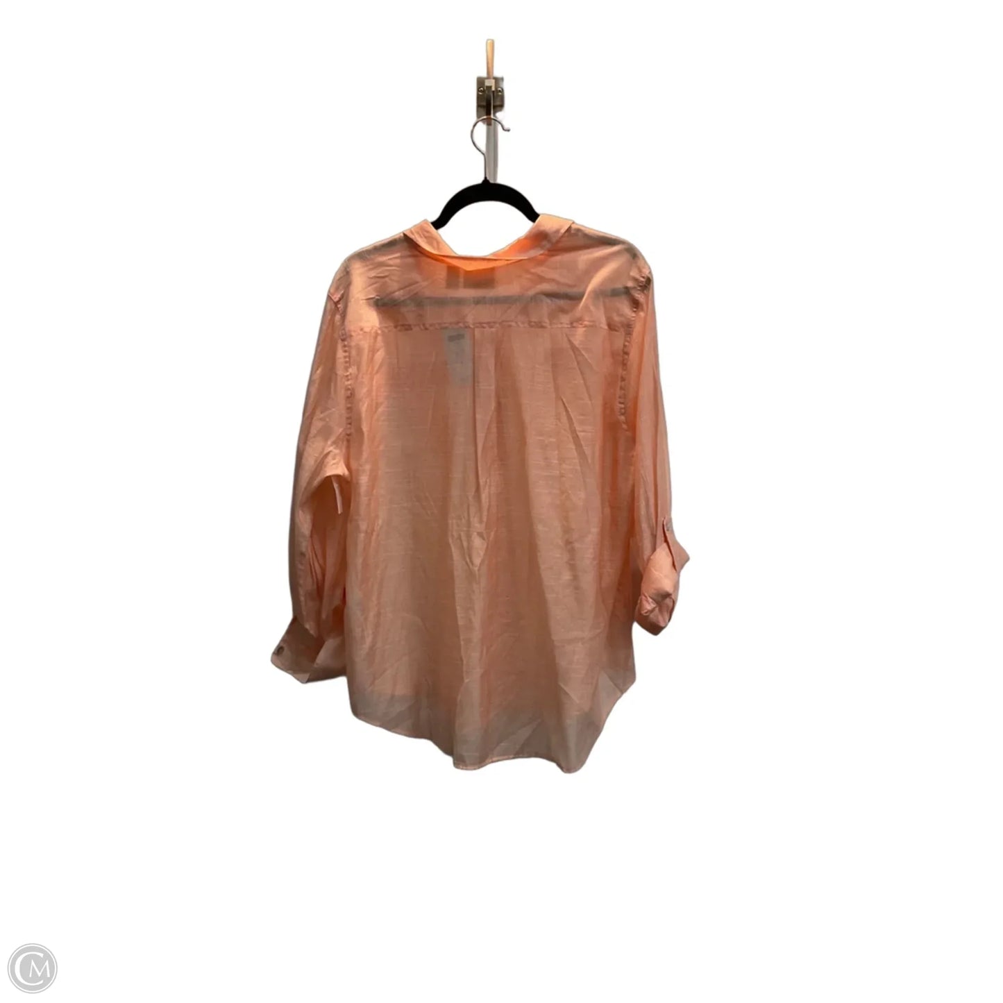 Blouse 3/4 Sleeve By Chicos In Orange, Size: Xl