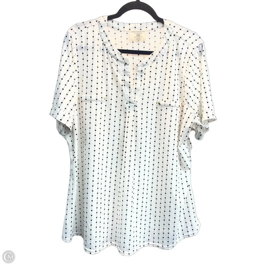 Top Short Sleeve By Clothes Mentor In Black & White, Size: 3x