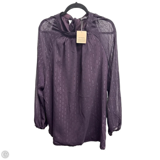 Blouse Long Sleeve By Bloomchic In Purple, Size: 3x
