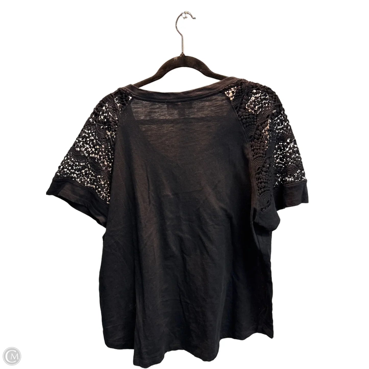 Top Short Sleeve By Philosophy In Black, Size: 1x