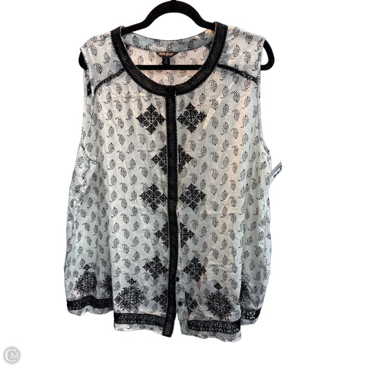 Top Sleeveless By Lucky Brand In Black & White, Size: 1x