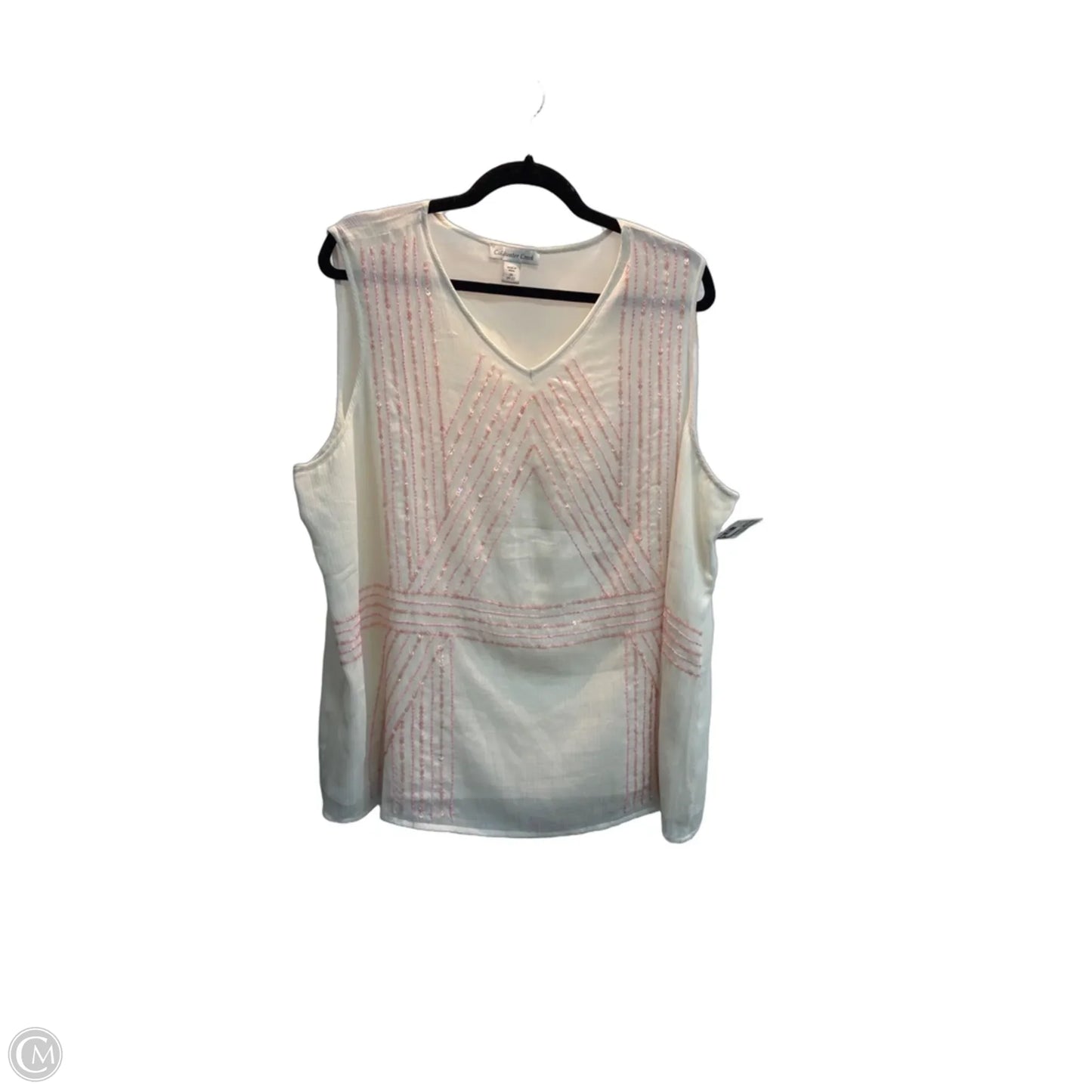 Top Sleeveless By Coldwater Creek In Cream, Size: 2x