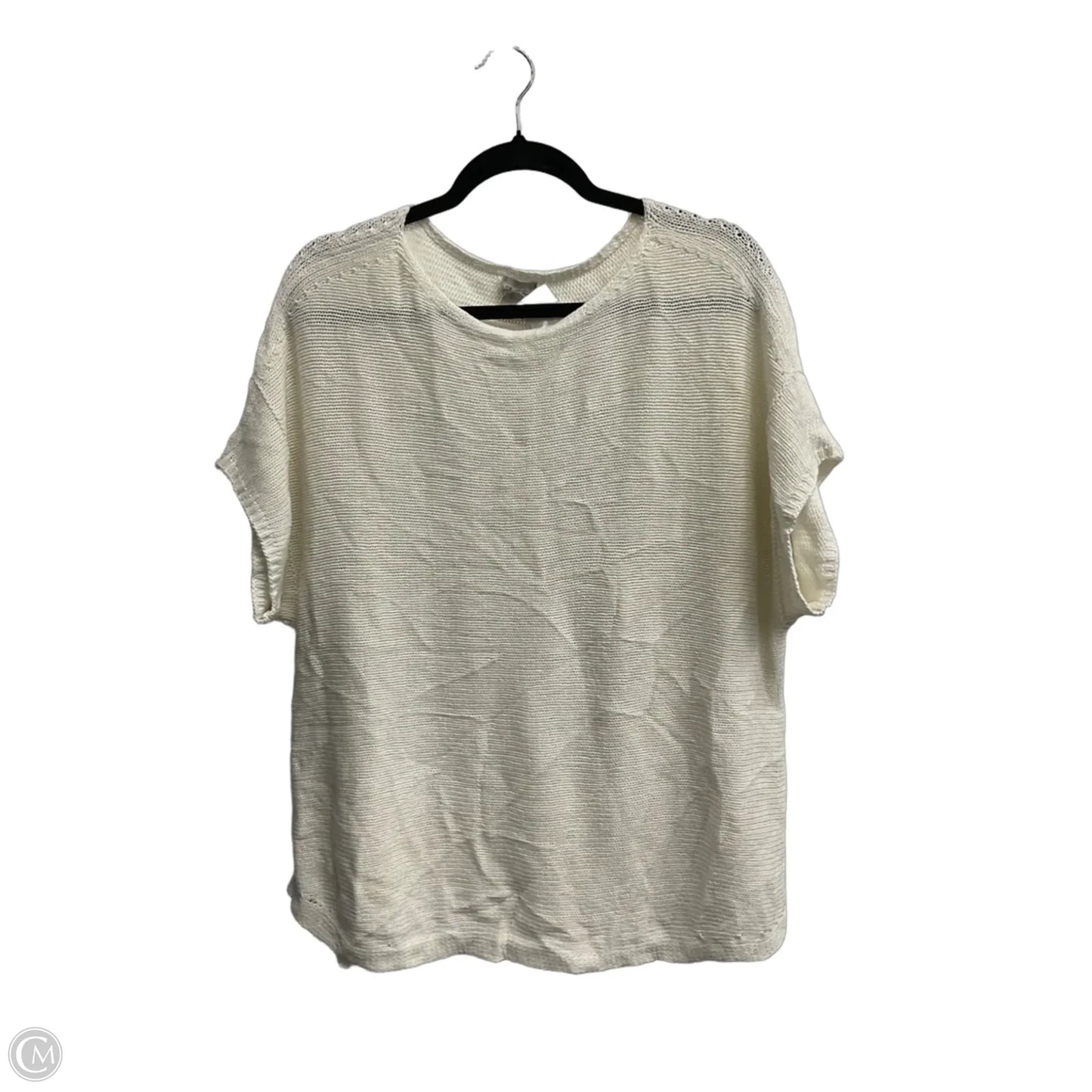 Top Short Sleeve By Chicos In Cream, Size: Xl