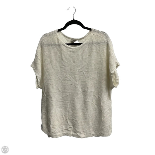 Top Short Sleeve By Chicos In Cream, Size: Xl
