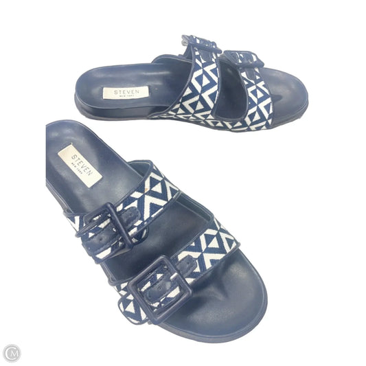Sandals Flats By Steve Madden In Navy, Size: 7.5