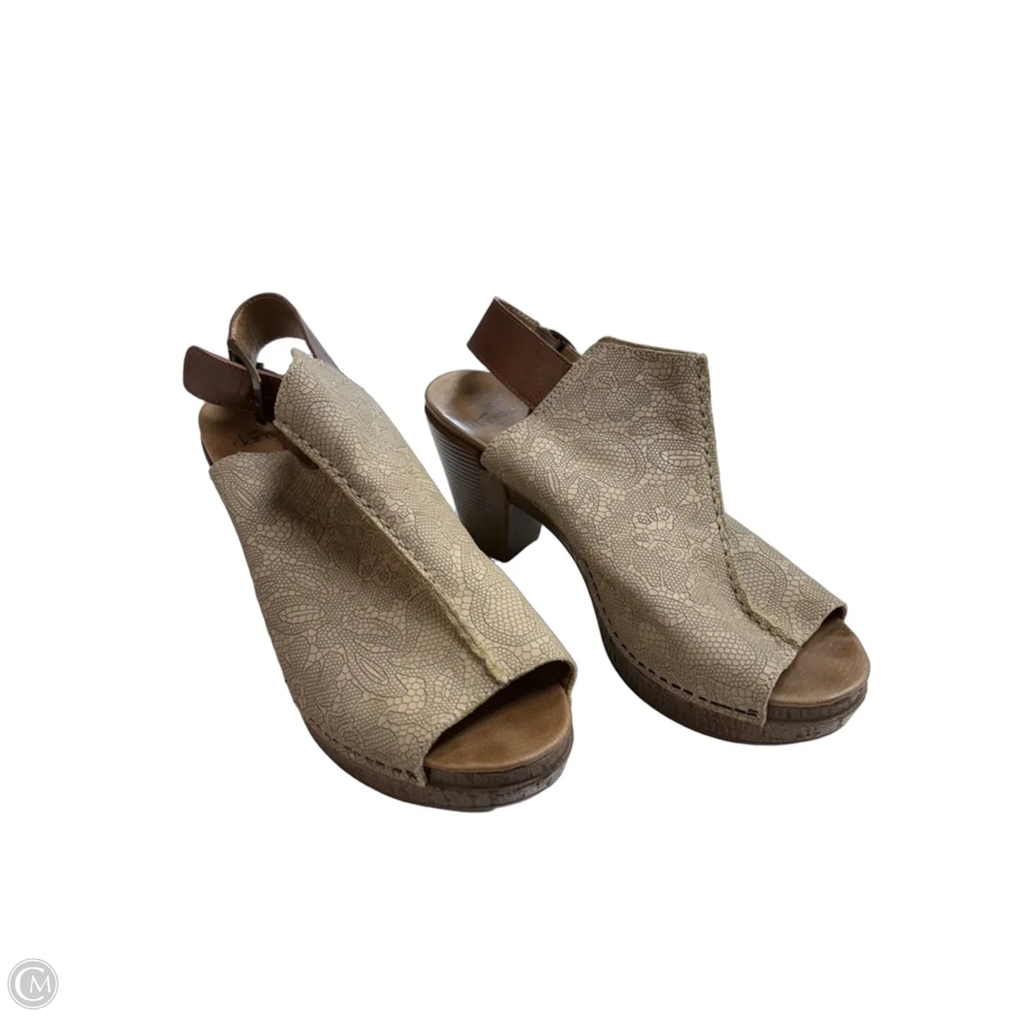 Sandals Heels Block By Dansko In Tan, Size: 9