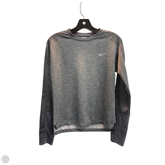 Athletic Top Long Sleeve Collar By Nike In Grey, Size: Xs