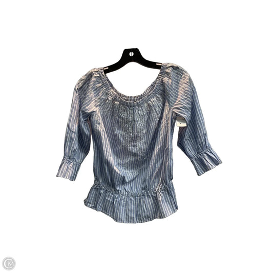 Blouse 3/4 Sleeve By White House Black Market In Blue, Size: M