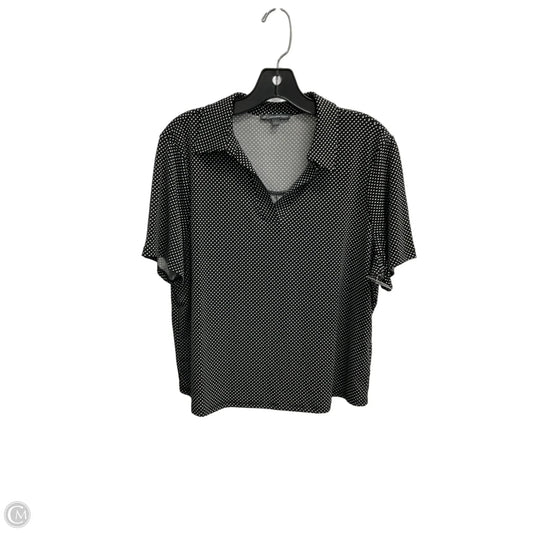 Top Short Sleeve By Adrianna Papell In Polkadot Pattern, Size: L