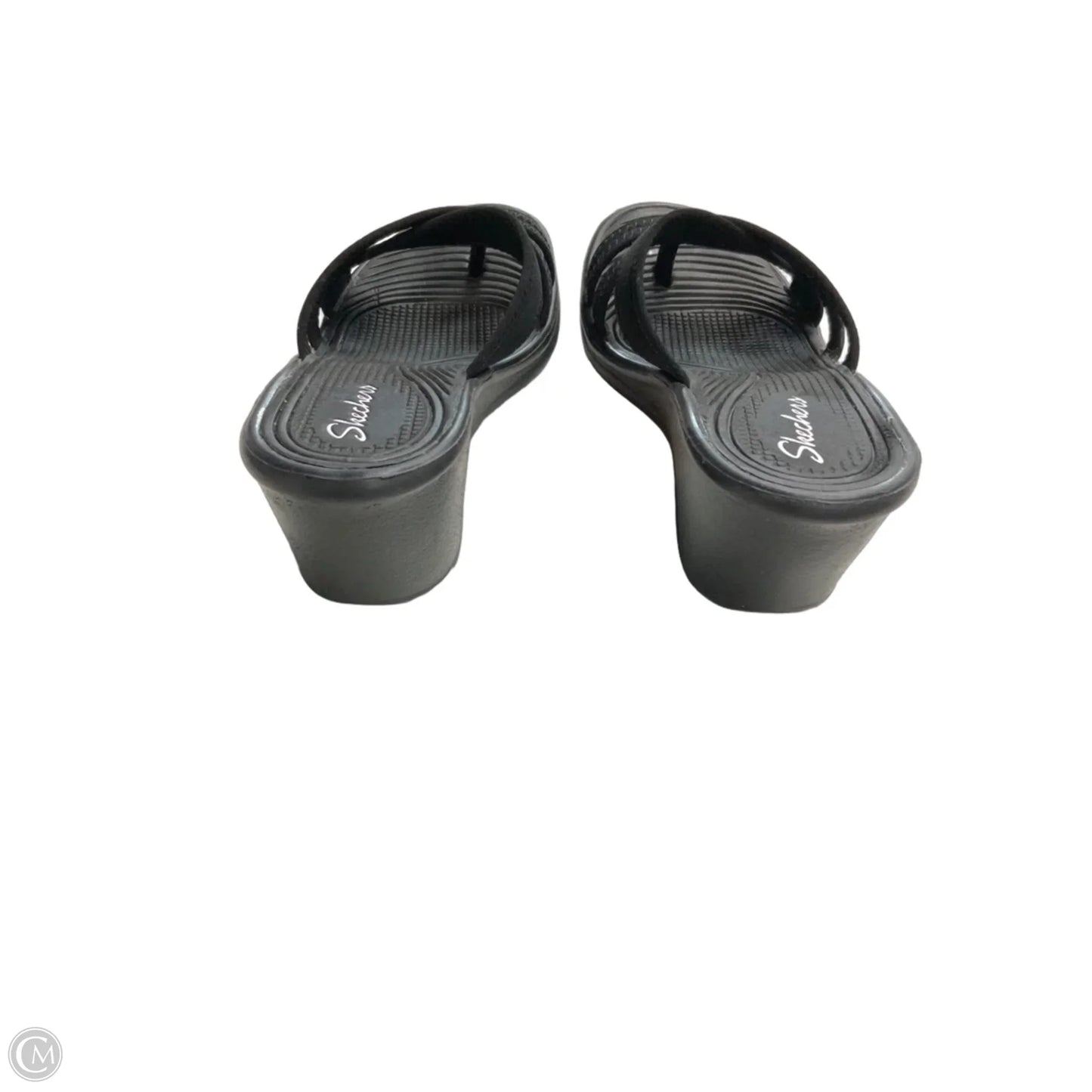 Sandals Heels Wedge By Skechers In Black, Size: 6.5