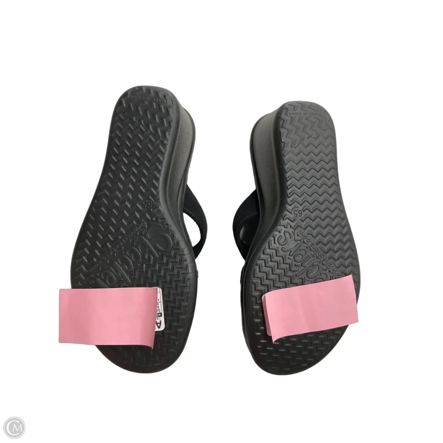 Sandals Heels Wedge By Skechers In Black, Size: 6.5