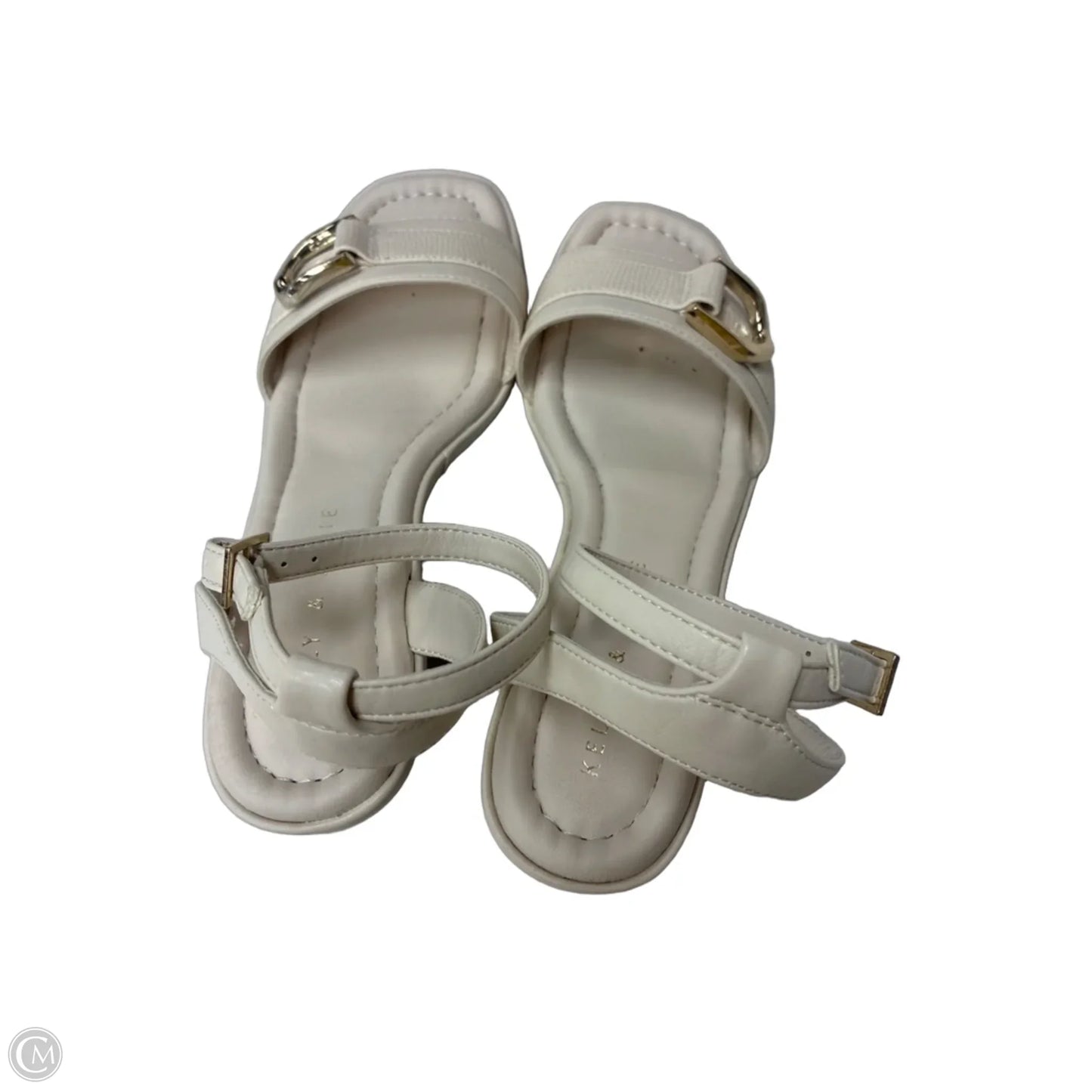 Sandals Heels Block By Kelly And Katie In White, Size: 7.5