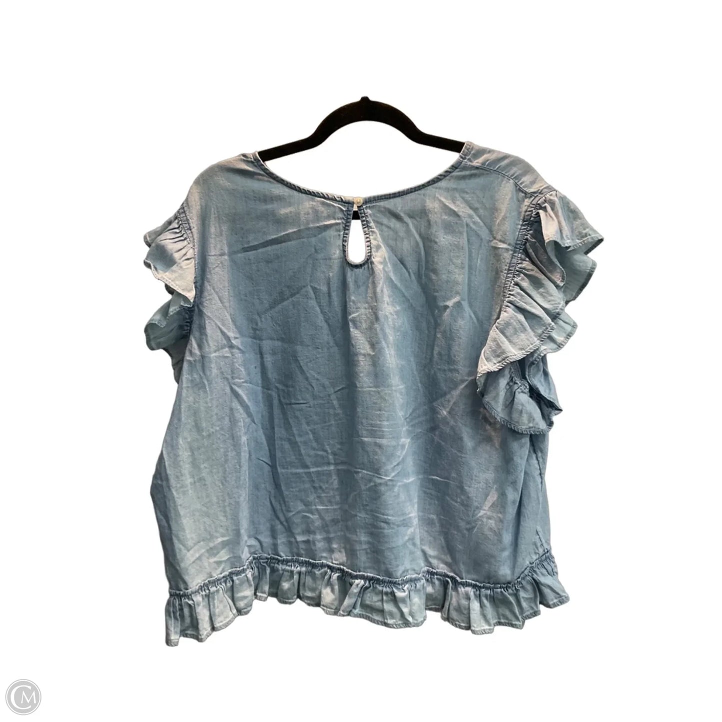 Top Sleeveless By Melrose And Market In Blue Denim, Size: Xxl