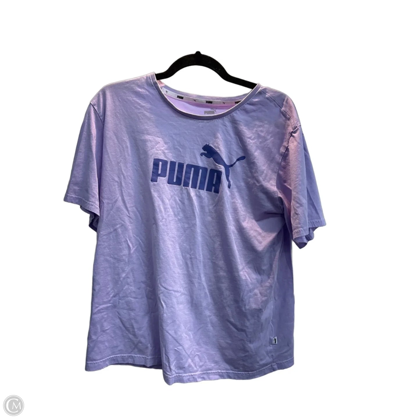 Athletic Top Short Sleeve By Puma In Purple, Size: L