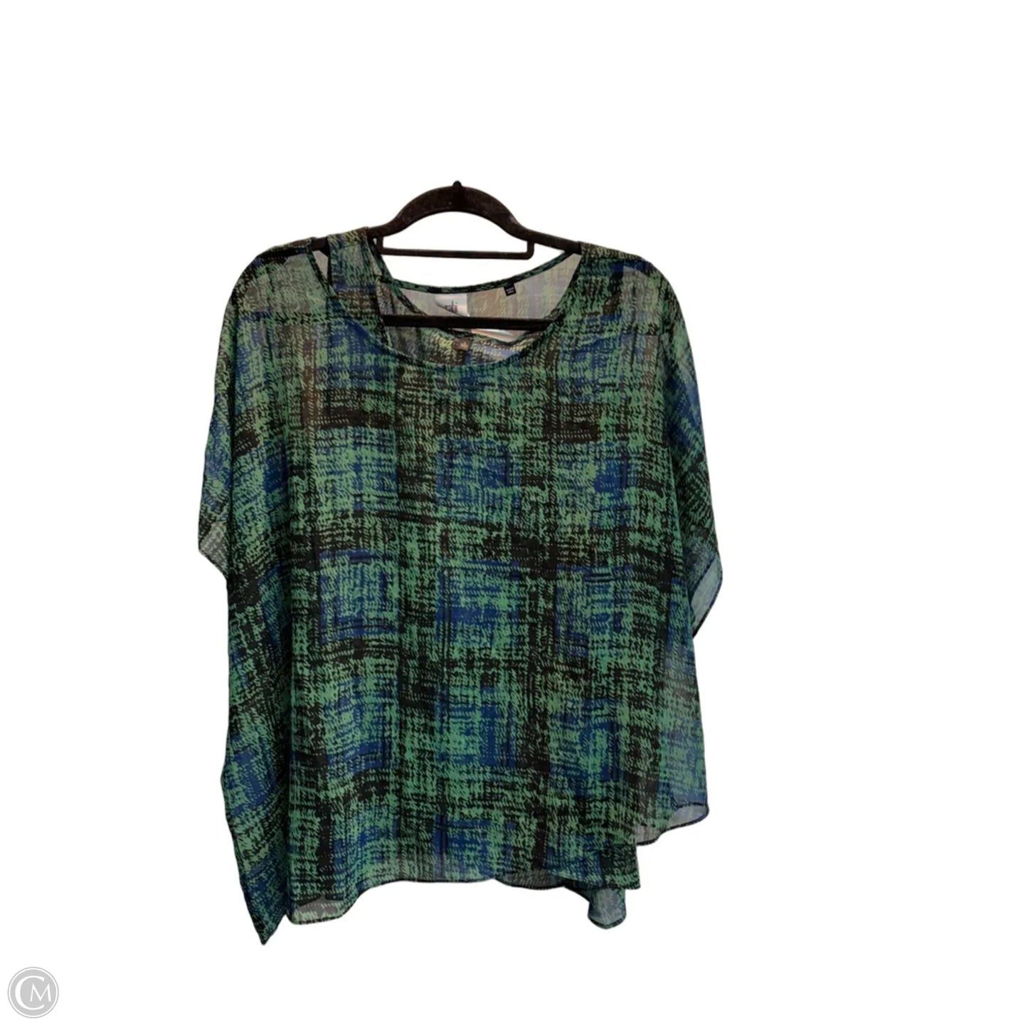 Top Short Sleeve By Cabi In Green, Size: L