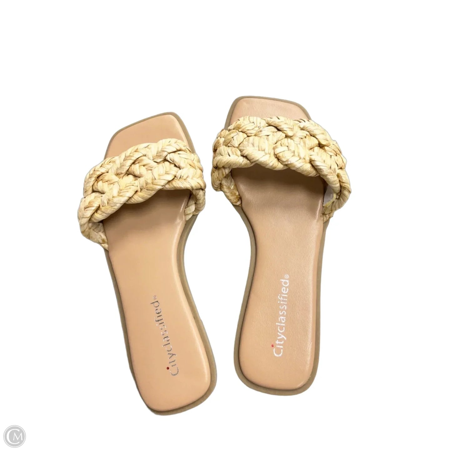 Sandals Flip Flops By City Classified In Tan, Size: 6.5