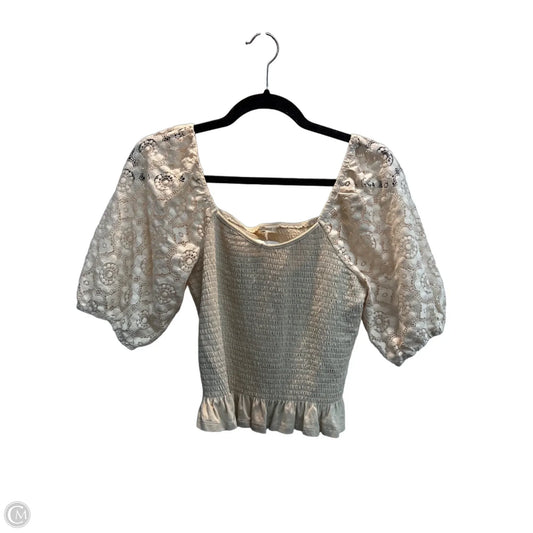 Top Short Sleeve By Mason & Belle In Cream, Size: M
