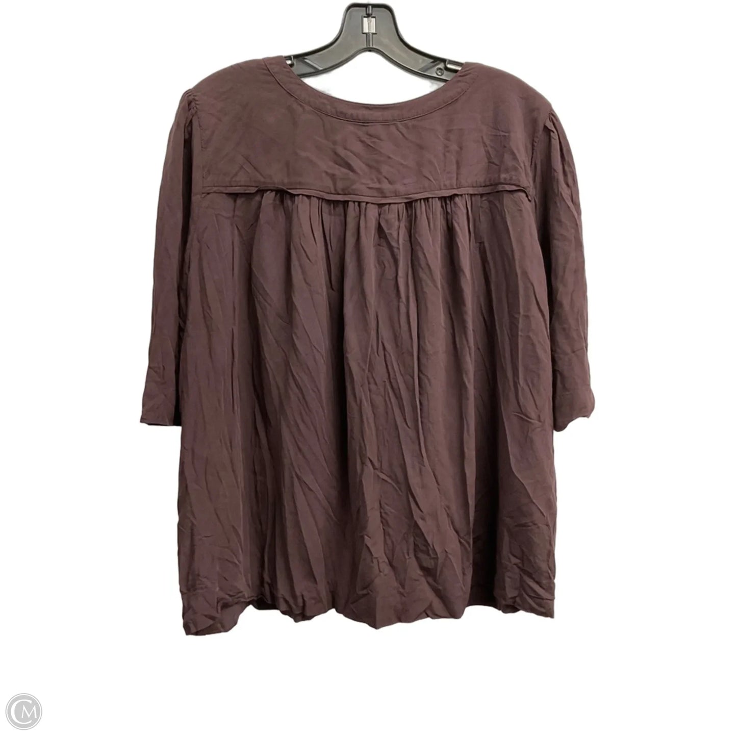Top Short Sleeve By Loft In Brown, Size: L