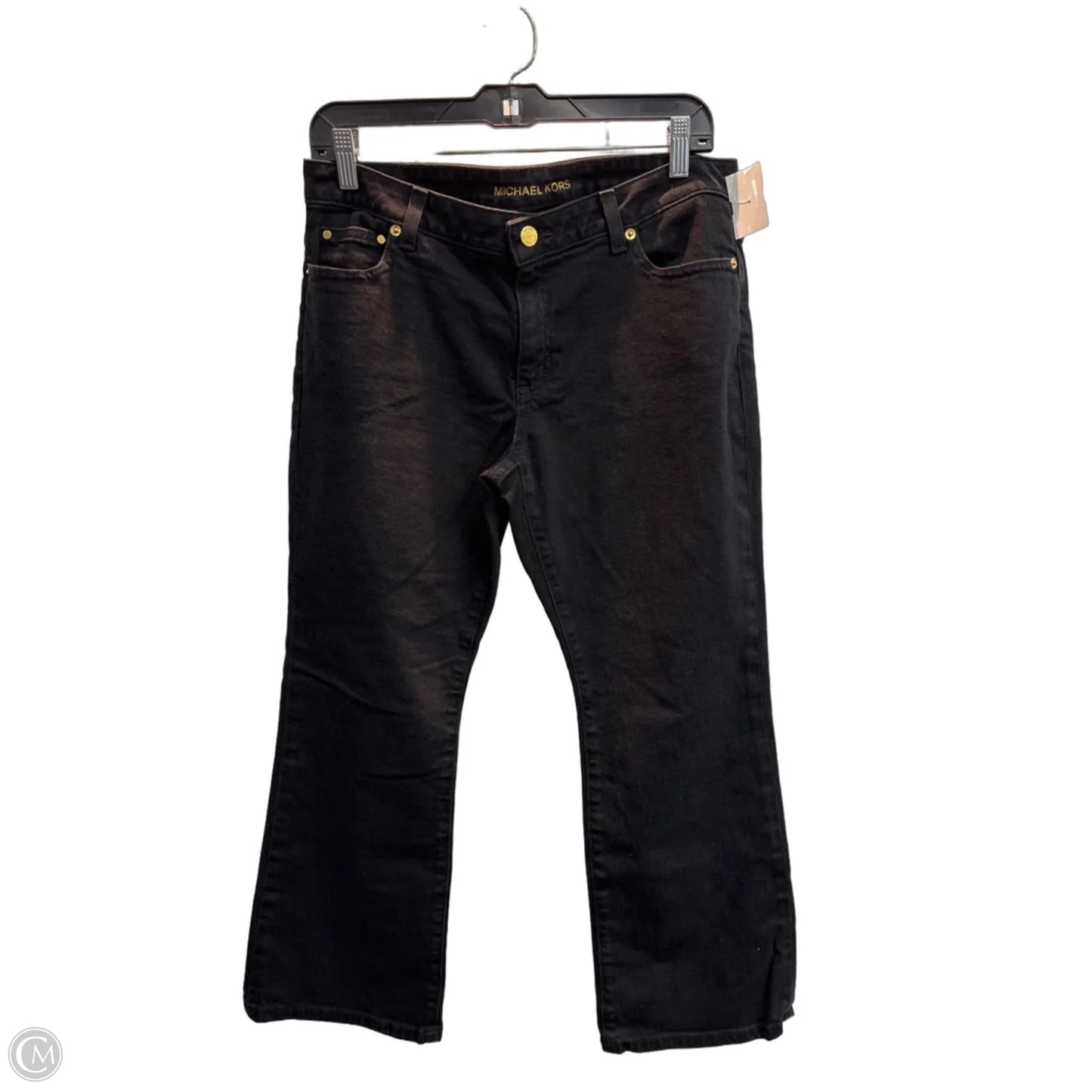 Jeans Cropped By Michael By Michael Kors In Black Denim, Size: 10