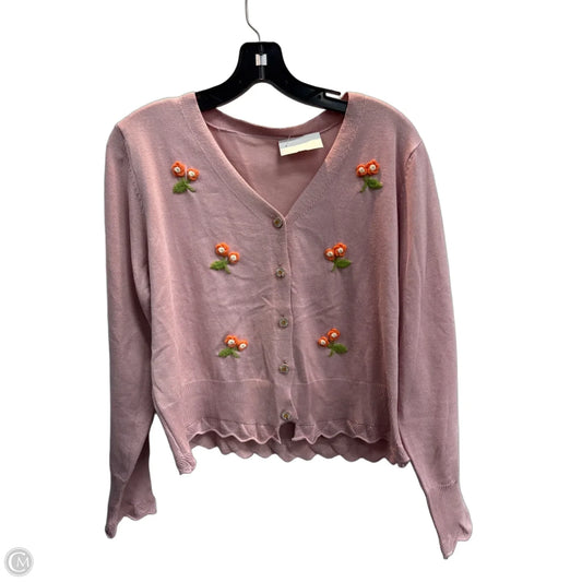Cardigan By Clothes Mentor In Floral Print, Size: L