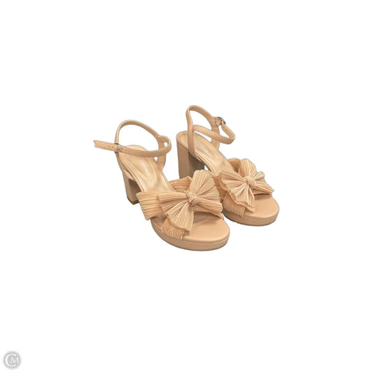 Sandals Heels Block By Kelly And Katie In Tan, Size: 7.5