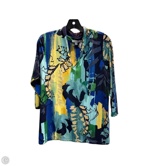 Top 3/4 Sleeve By Chicos In Multi-colored, Size: L