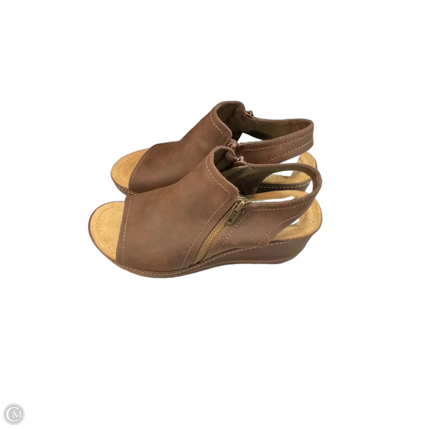 Sandals Heels Wedge By Cliffs By White Mountain In Brown, Size: 9