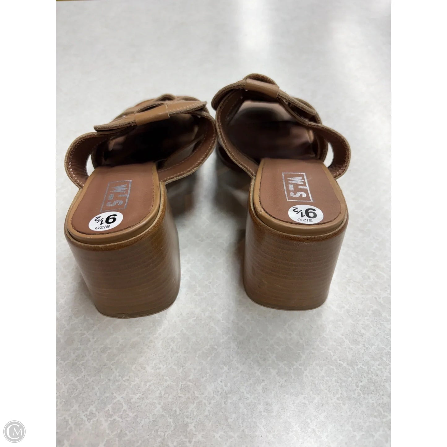 Sandals Heels Block By Clothes Mentor In Tan, Size: 9.5
