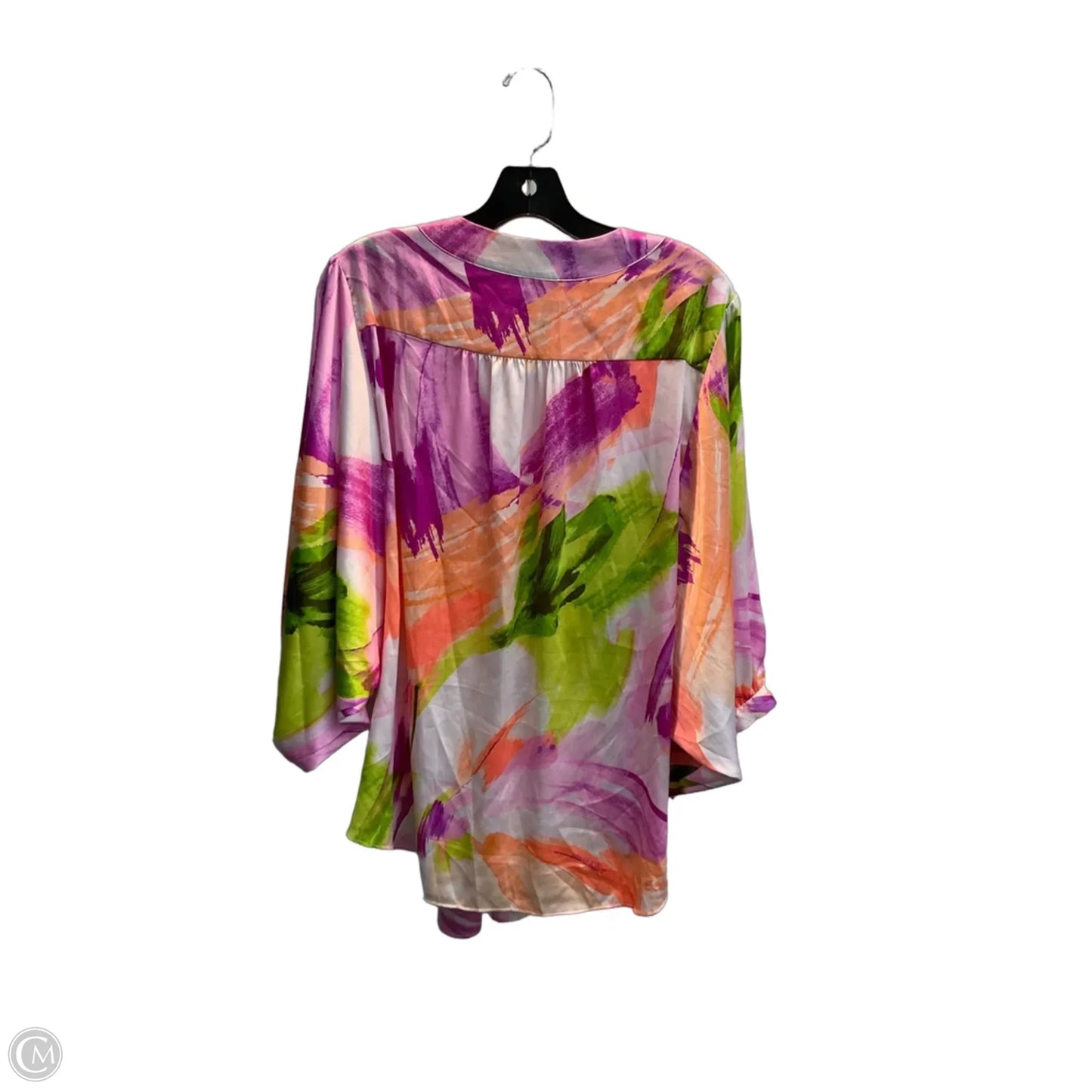 Top Long Sleeve By Chicos In Purple & Yellow, Size: L
