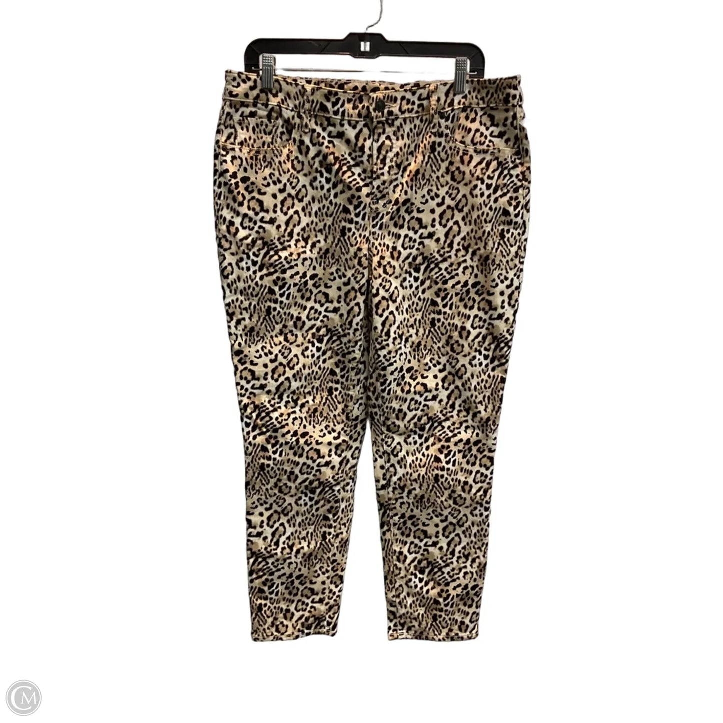 Jeans Boyfriend By Chicos In Leopard Print, Size: L
