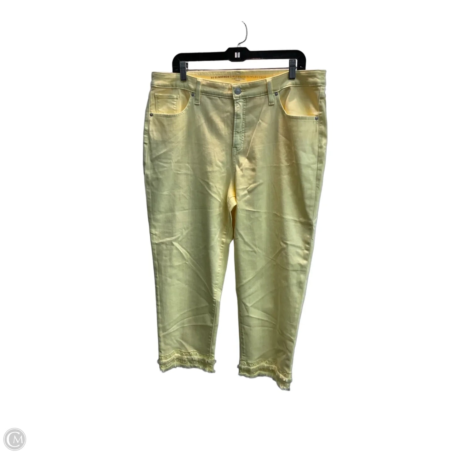 Jeans Cropped By Chicos In Yellow, Size: Xl