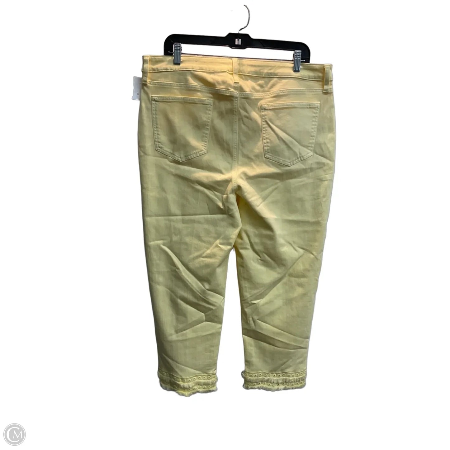 Jeans Cropped By Chicos In Yellow, Size: Xl