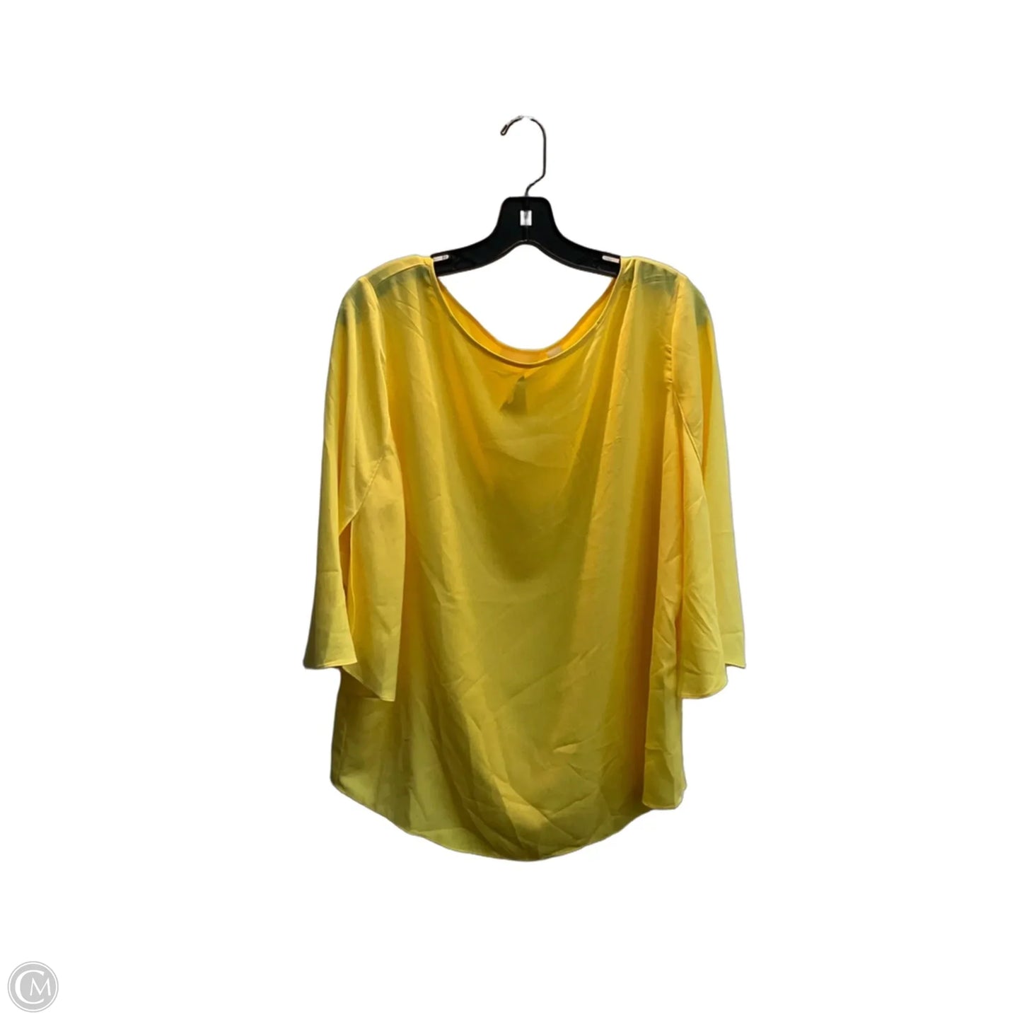 Top 3/4 Sleeve By Chicos In Yellow, Size: L