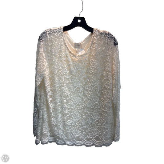 Top Long Sleeve By Chicos In Cream, Size: M