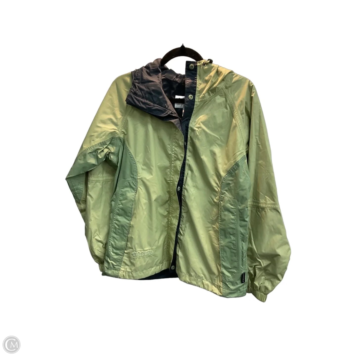 Jacket Windbreaker By Columbia In Green, Size: M