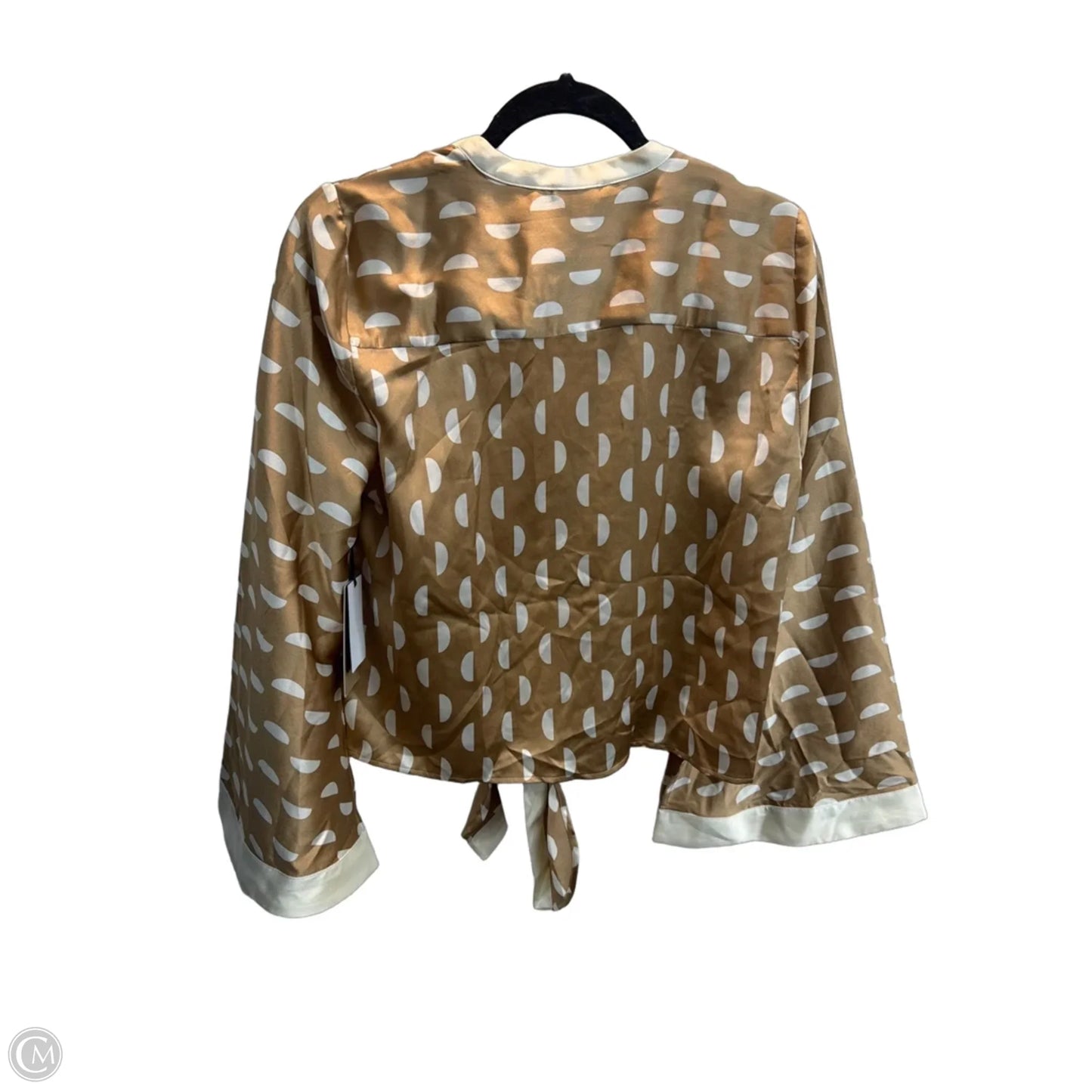 Blouse Long Sleeve By Halogen In Polkadot Pattern, Size: S