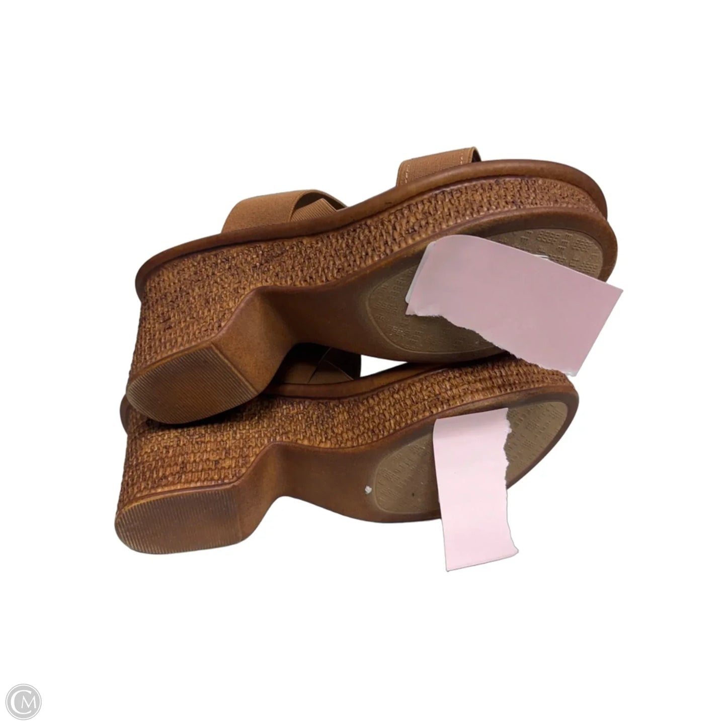 Sandals Heels Platform By Italian Shoemakers In Brown, Size: 8