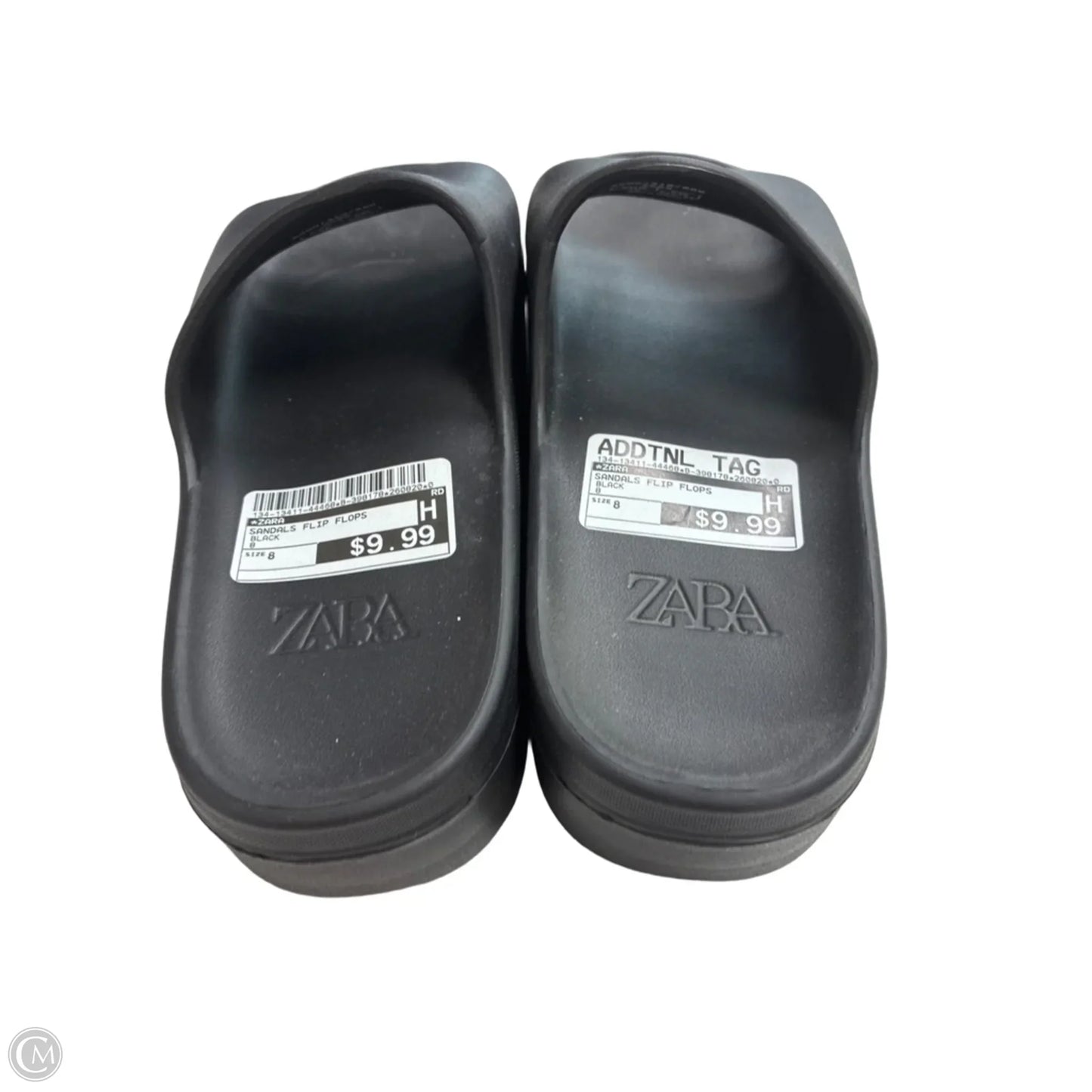Sandals Flip Flops By Zara In Black, Size: 8