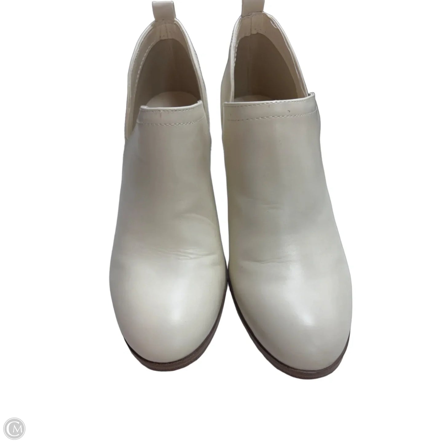 Boots Ankle Heels By Clothes Mentor In White, Size: 8.5