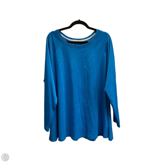 Top Long Sleeve Basic By Isaac Mizrahi Live Qvc In Blue, Size: 3x