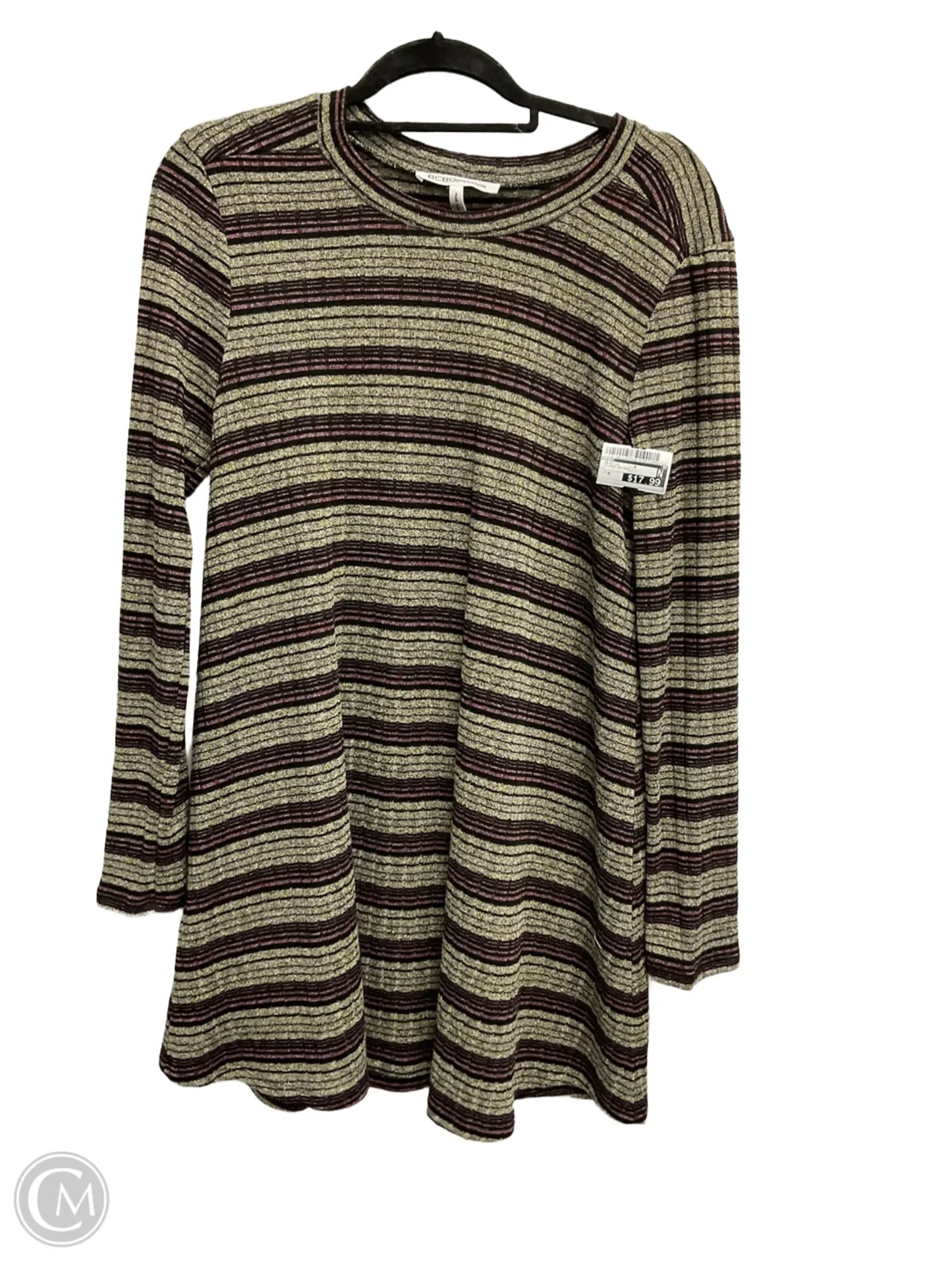 Tunic Long Sleeve By Bcbg In Striped Pattern, Size: M