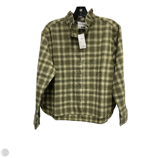 Blouse Long Sleeve By Banana Republic In Plaid Pattern, Size: Xs
