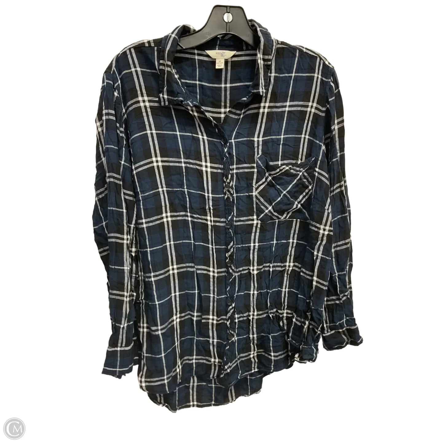 Top Long Sleeve By Terra & Sky In Blue, Size: 2x