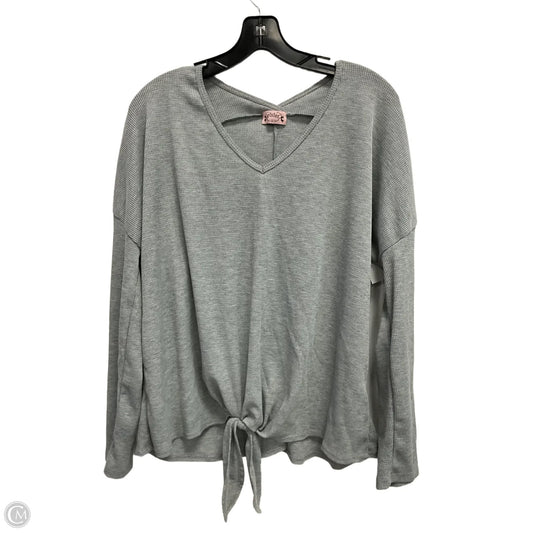 Top Long Sleeve Basic By Clothes Mentor In Grey, Size: 2x