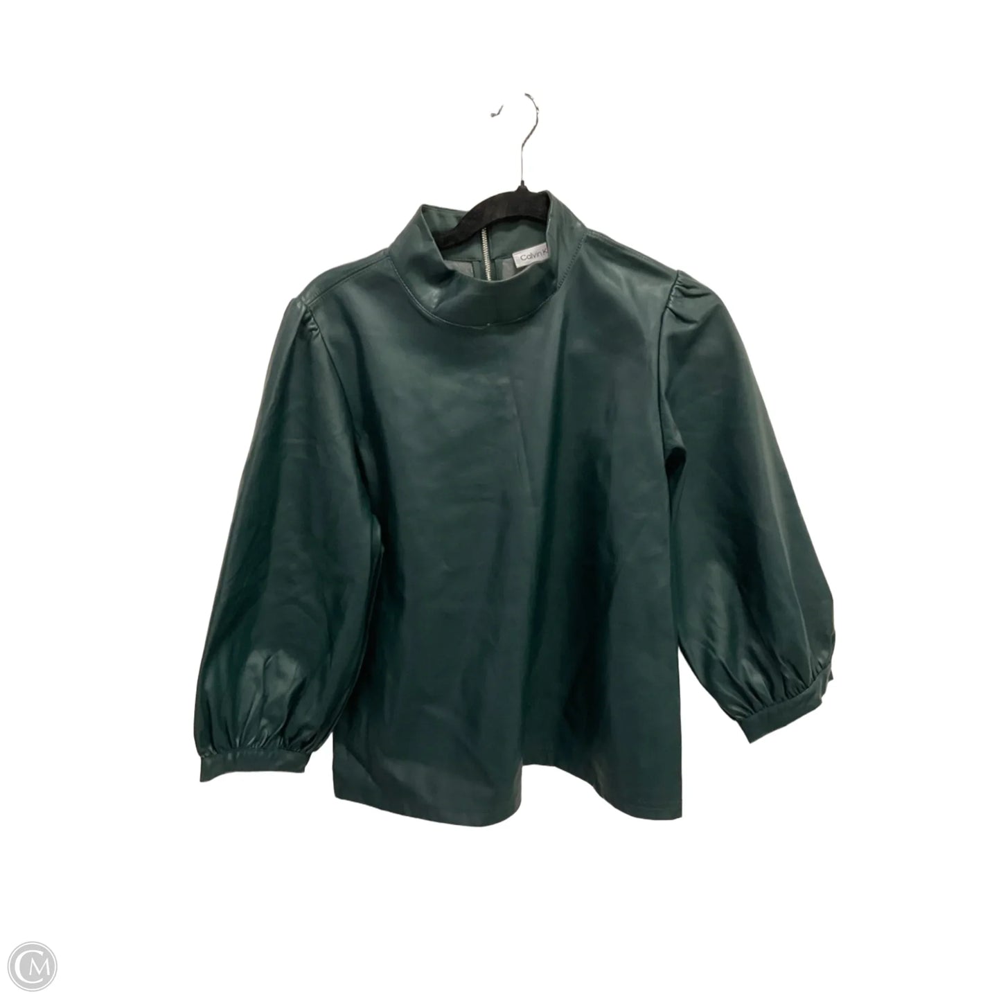 Top Long Sleeve By Calvin Klein In Green, Size: M